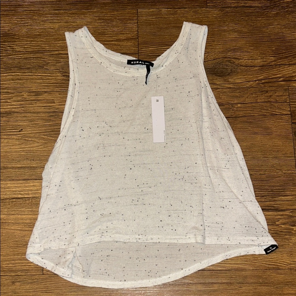 Koral White Speckled Tank Top NWT